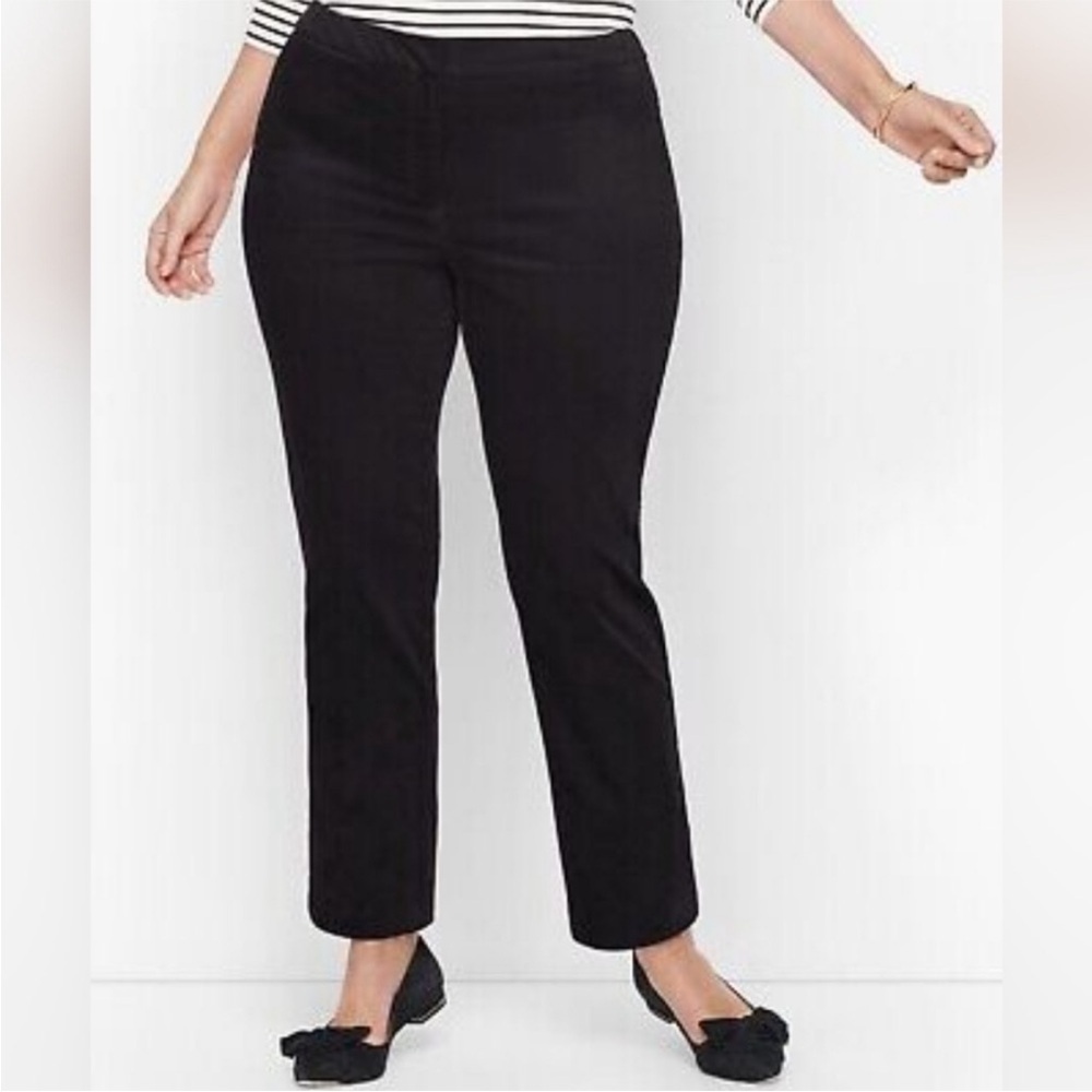 Talbots Velveteen Hampshire Ankle Pants Size 18WP Black Trouser